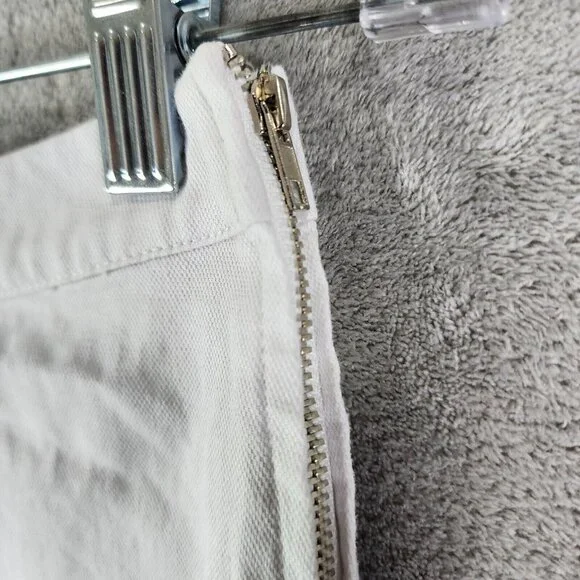 Womens White Sugar + Lips Denim Mini Skirt Ruffles Size XS - Picture 3 of 10